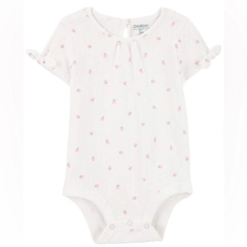 OshKosh Baby Strawberry Print Pointelle Bodysuit
